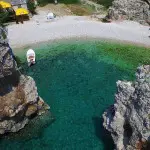 View on Stiniva beach from air